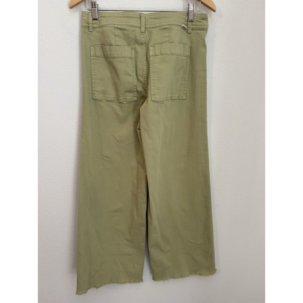 Billabong Women’s Green Jeans 31 Free Fall High-Waist Frayed Hem Wide Leg Spring